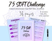 75 Soft Challenge Printable PDF - Gentle Self-Improvement Workbook - 75 Day Challenge - 3 Colors