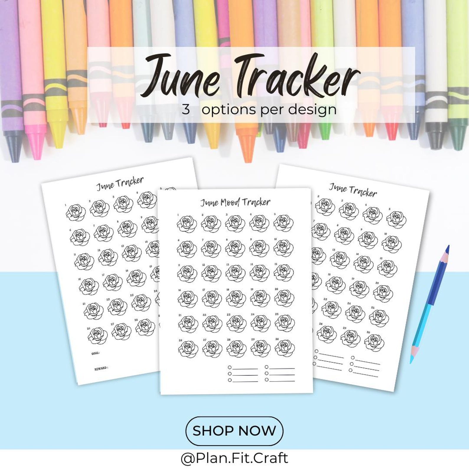 June Tracker Coloring Pages Bundle: Mood, Exercise, and Habit Tracker ...