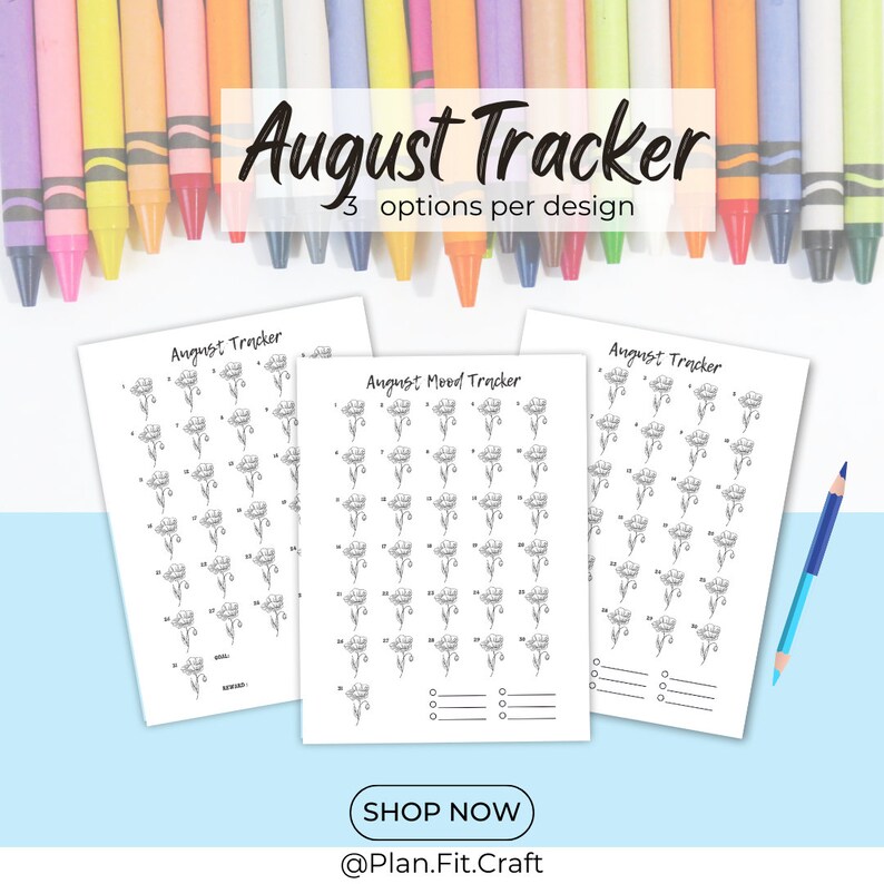 August Tracker Coloring Pages Bundle: Mood, Exercise, and Habit Tracker ...