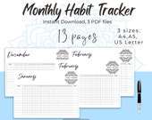 Monthly Habit Trackers -Full Year worth of habit trackers Simple and minimalistic -12 +1 including Leap Year with mandala design