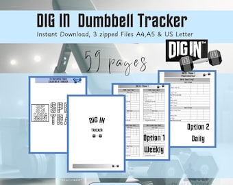 DIG IN Dumbbell Workout Tracker | Weekly Daily BODi Fitness Journal (Instant Download)