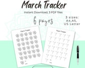 March Tracker - clover- habit, mood, fitness