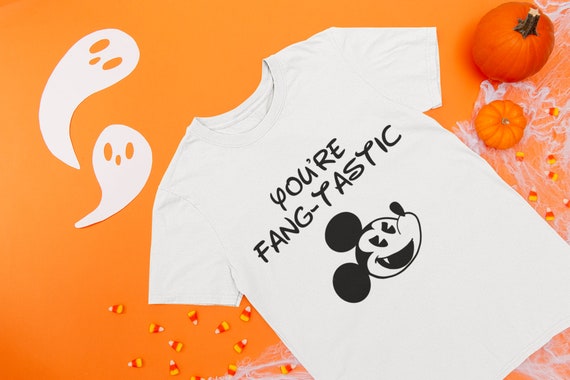 Mickey Mouse Fang-tastic Fun Unisex Halloween Cotton Tee - Etsy