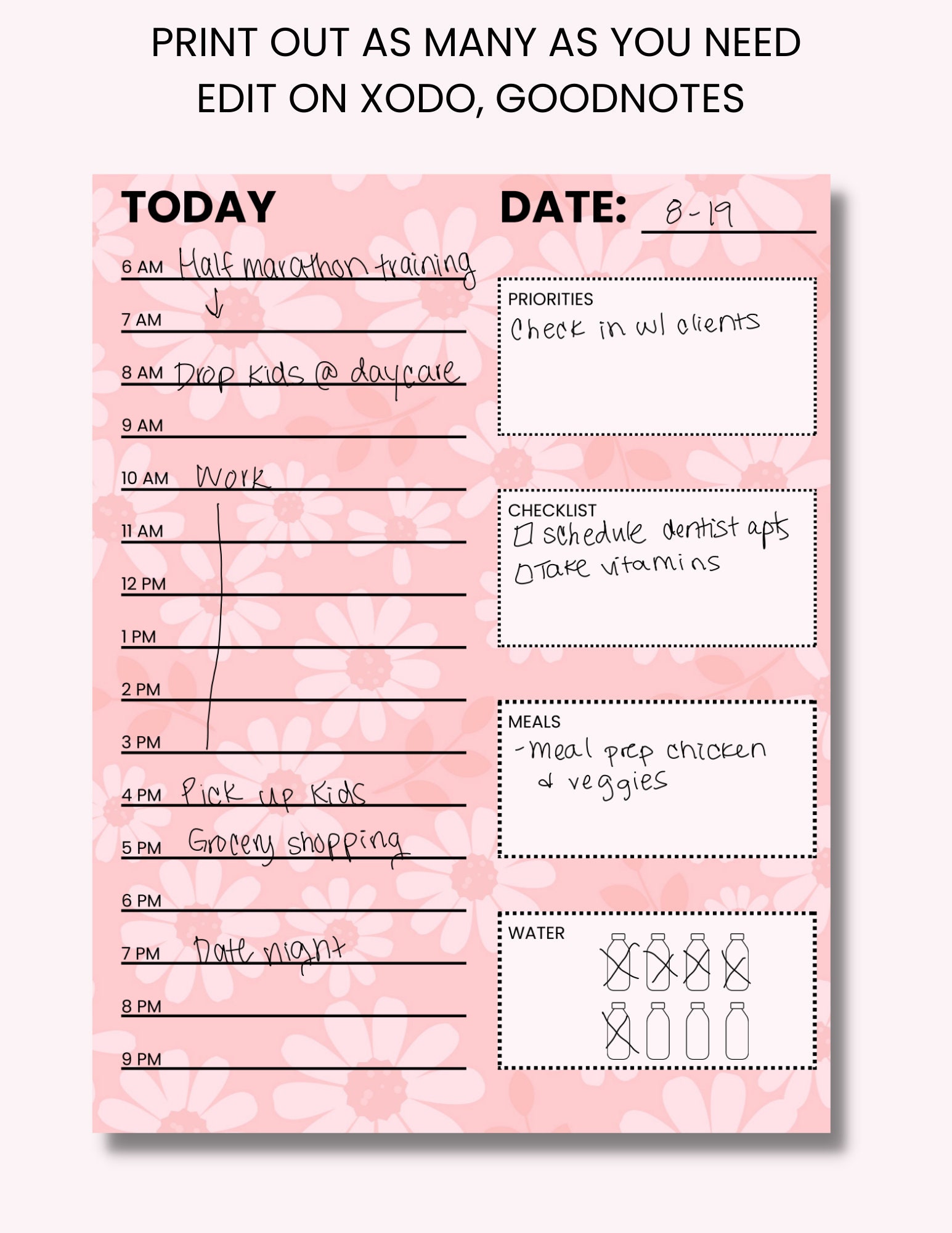 Daily Schedule, Printable Daily Planner, Productivity Planner, Instant ...