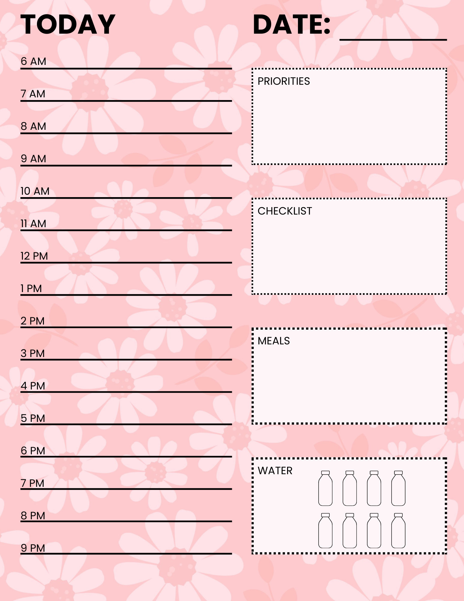 Daily Schedule, Printable Daily Planner, Productivity Planner, Instant ...