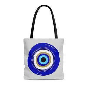 Minimalist Evil Eye tote bag, great tote for beach, park or shopping, stylish bag for work play, great girls trip bag, perfect gift for her