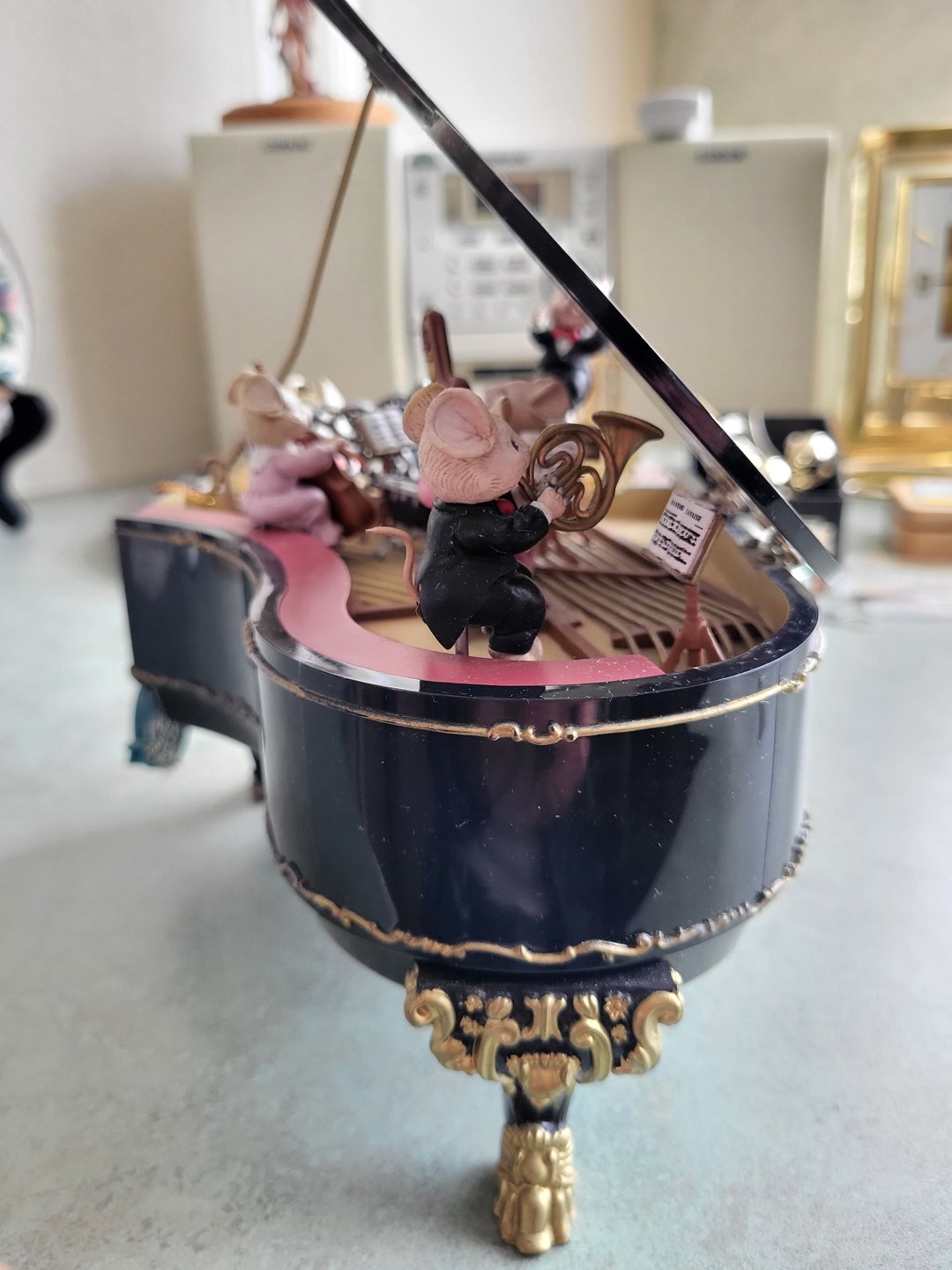 Vintage Enesco Mice Music Box Micetro Piano Concert Plays Etsy
