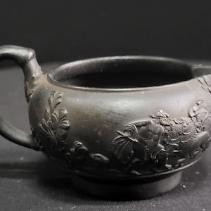 Black Basalt Wedgwood Pottery MiniCream Jug -19th Century. 2.5 inch Wide