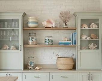 Open Kitchen Shelving – Farmhouse Wood Floating Shelves