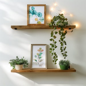Heavy Duty Floating Shelves | Set of Two | Farmhouse Style Shelf | Rustic Floating Shelves | Industrial Shelf | Kitchen Shelf | Living Room