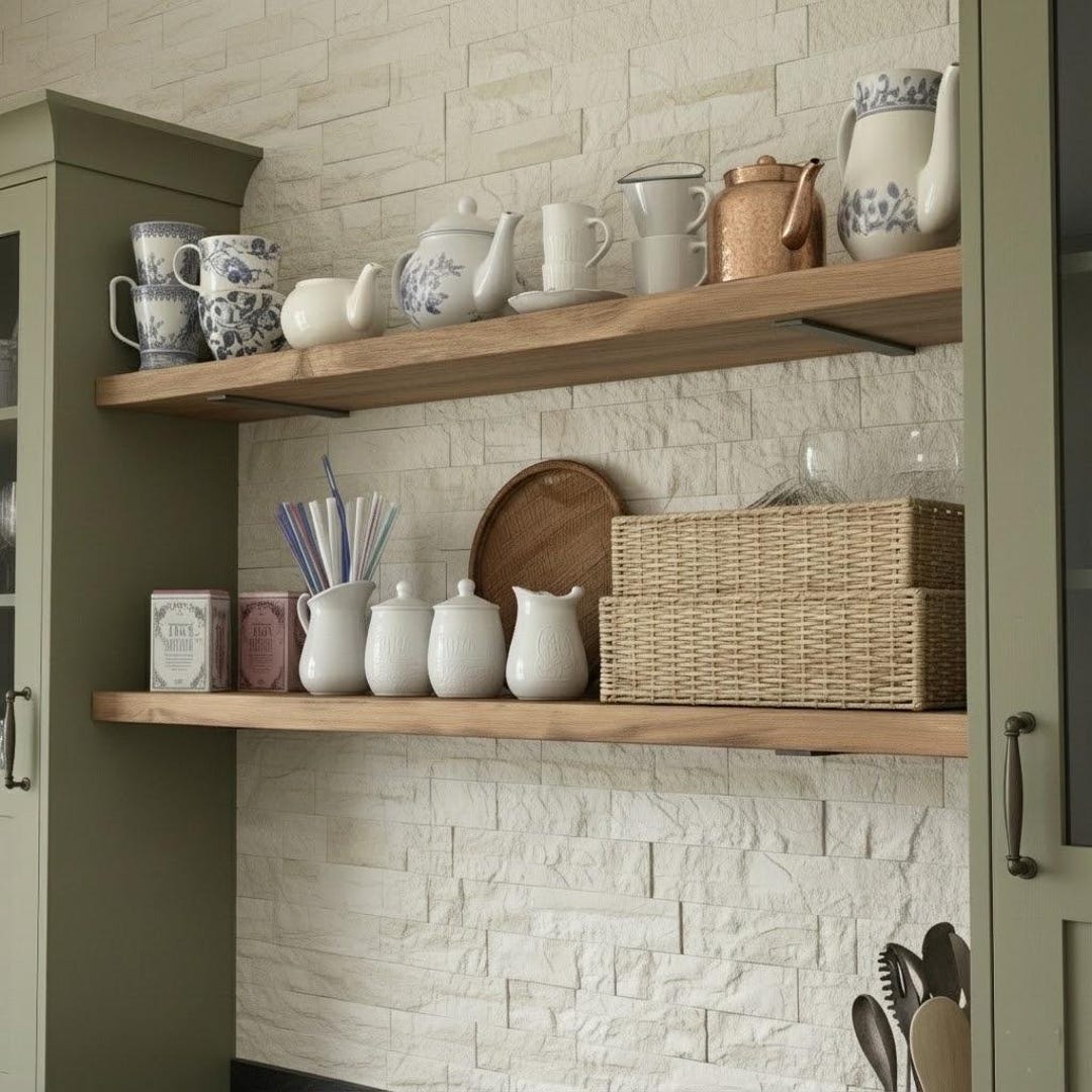 Heavy Duty Floating Wood Shelves – Rustic Farmhouse Kitchen Storage - Etsy