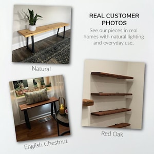 Rustic Live Edge Wood Floating Shelves - Floating Shelf - Rustic Wood Shelf - Kitchen Shelving - Live Edge Shelf