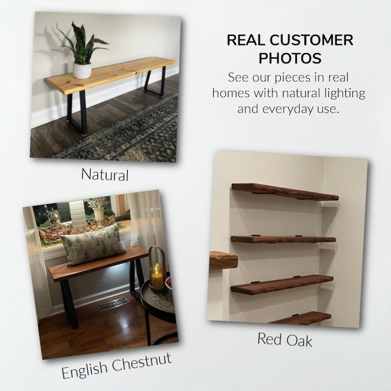 Rustic Live Edge Wood Floating Shelves - Floating Shelf - Rustic Wood Shelf - Kitchen Shelving - Live Edge Shelf