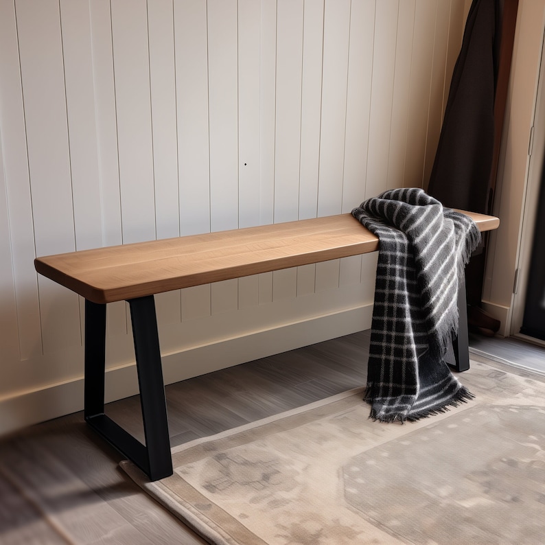 tall-wood-bench-trapezoid-legs-skinny-bench-entry-bench