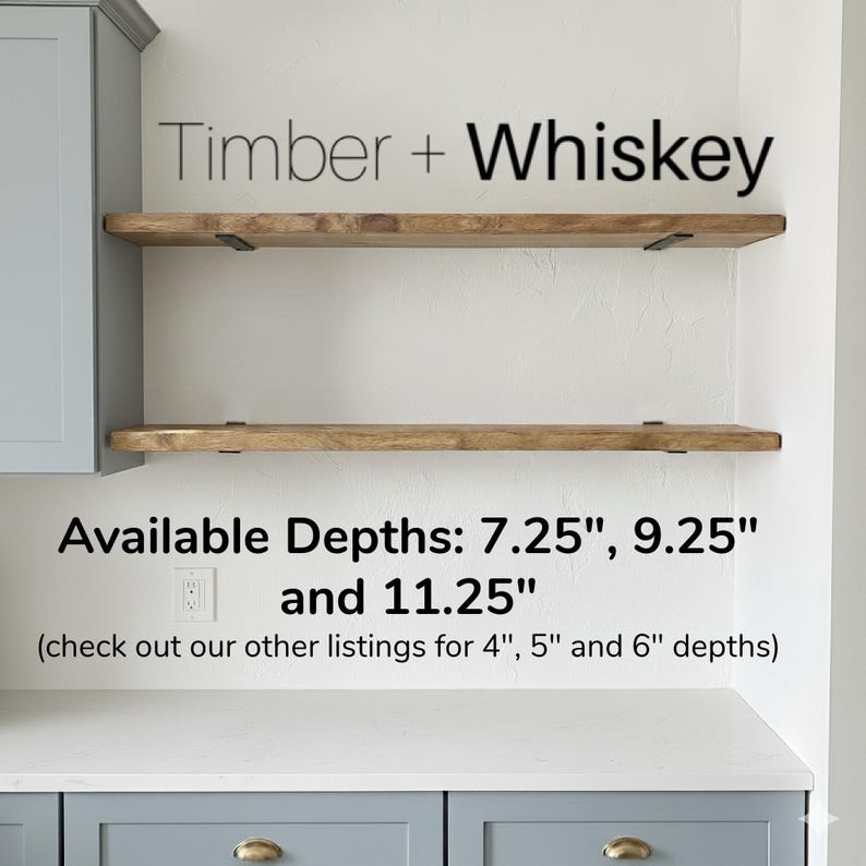 Rustic Live Edge Wood Floating Shelves - Floating Shelf - Rustic Wood Shelf - Kitchen Shelving - Live Edge Shelf
