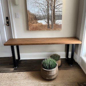 Handmade Rustic Wood Bench with Square Legs | Outdoor Bench | Entryway Bench | Patio Bench | Farmhouse Wood Bench | Garden Bench | Rustic