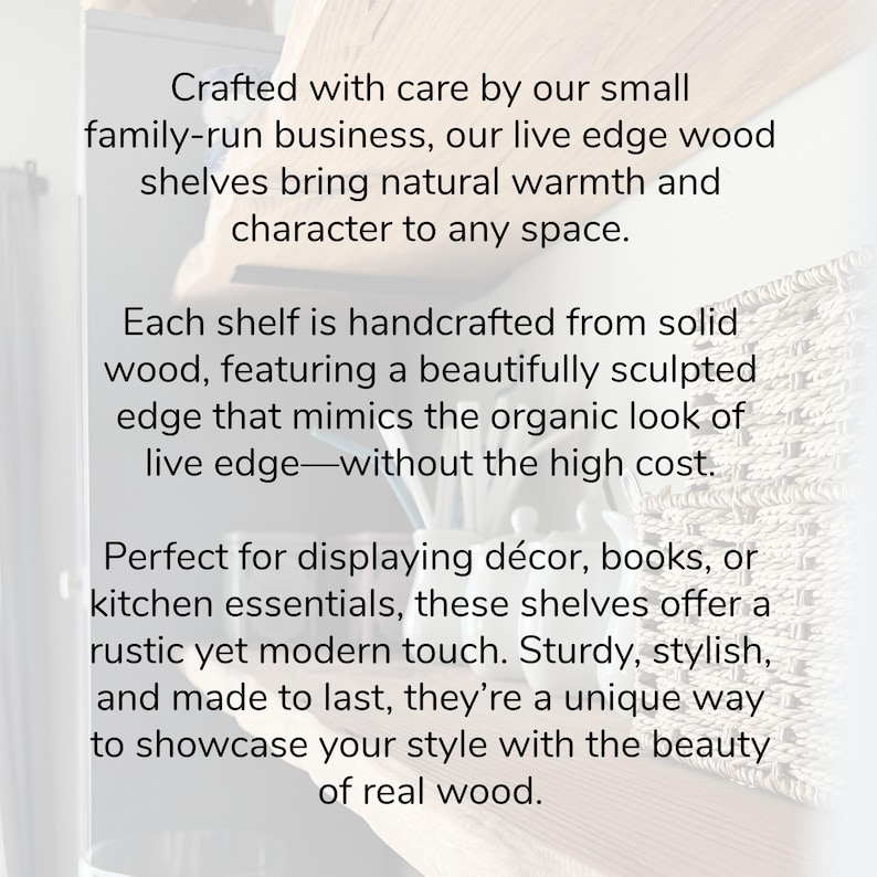 Rustic Live Edge Wood Floating Shelves - Floating Shelf - Rustic Wood Shelf - Kitchen Shelving - Live Edge Shelf