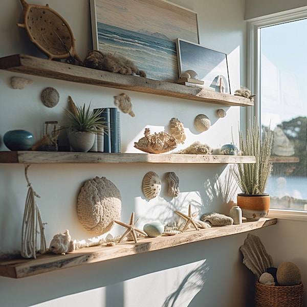 Heavy Duty Floating Shelves | Ledge Shelf | Rustic Shelves | Floating Wood Shelves for Kitchen | Book Shelves | Farmhouse Floating Shelf