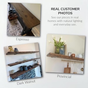 Rustic Live Edge Wood Floating Shelves - Floating Shelf - Rustic Wood Shelf - Kitchen Shelving - Live Edge Shelf