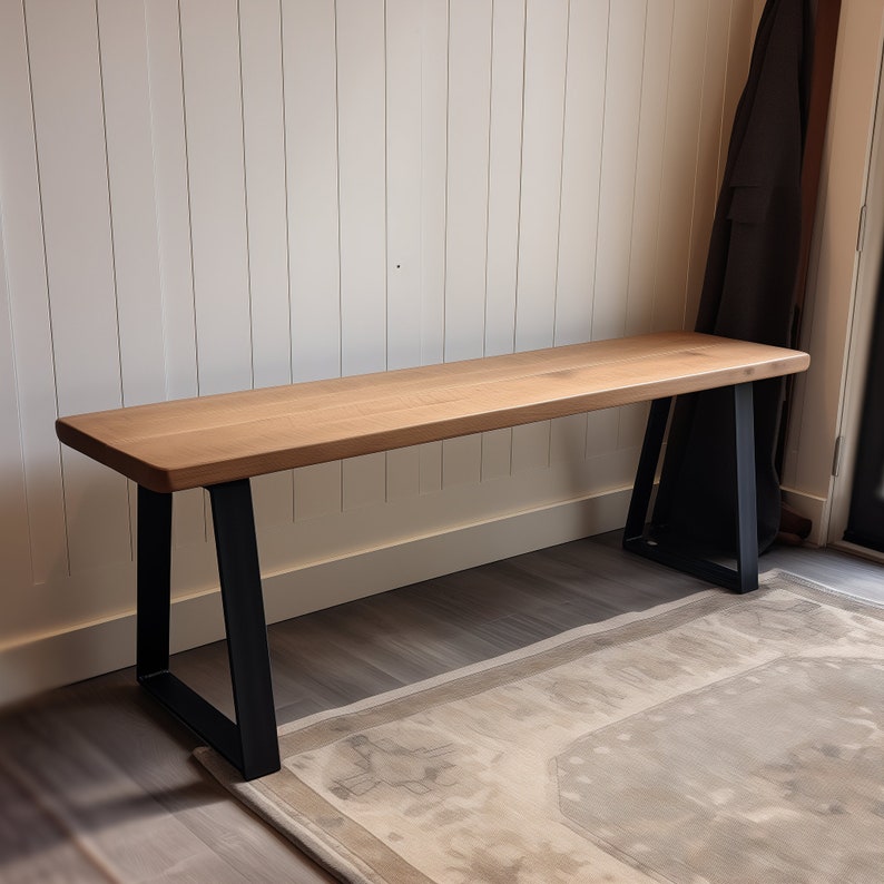 tall-wood-bench-trapezoid-legs-skinny-bench-entry-bench