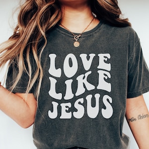 Love Like Jesus Svg Love Like Jesus Png Retro Christian Svg Bible Verse Svg Trendy Svg Wavy Stacked Groovy Aesthetic Preppy Christian Png