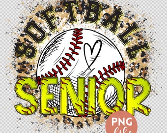 Softball senior png, senior 2024 png, promotion 2024 diplômés, softball png, softball saison png, téléchargement de conception par sublimation, léopard numérique