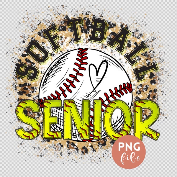 Softball Senior Png, Senior 2024 Png, Class of 2024 Graduate, Softball Png, Softball Season Png, Sublimation Design Download,Digital Leopard