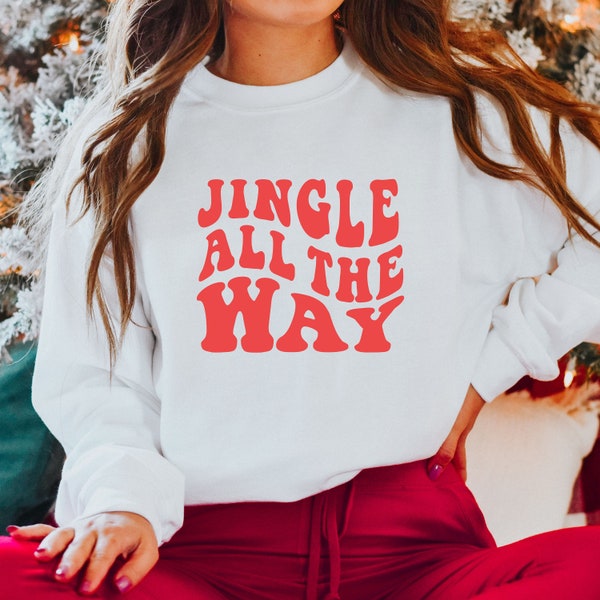 Jingle All The Way Svg Jingle All The Way Png Christmas SVG Retro Stacked Groovy Digital Download Cricut Holiday Svg Design for Shirt Trendy