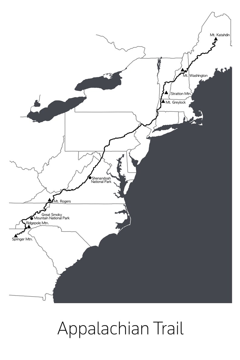Appalachian Trail Map Trail Map - Il 794xN.4802147821 3l50 