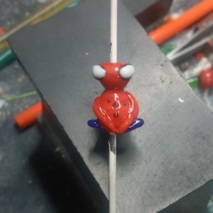 Murano Glass Spiderman, Bracelet Beads, Handmade Lampwork Glass Beads, Glass Jewelry,Glass Figure, Glasswork