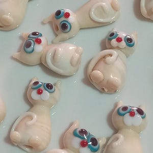 Murano Glass Cat, Bracelet Beads, Handmade Lampwork Glass Beads, Cartoon Character Beads, Glass Jewelry,Glass Figure, Glasswork