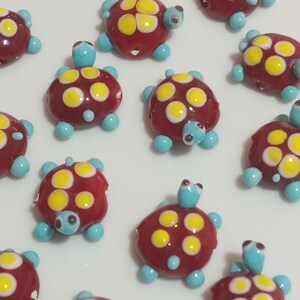 Murano Glass TURTLE, Bracelet Beads, Handmade Lampwork Glass Beads, Cartoon Character Beads, Glass Jewelry,Glass Figure, Glasswork