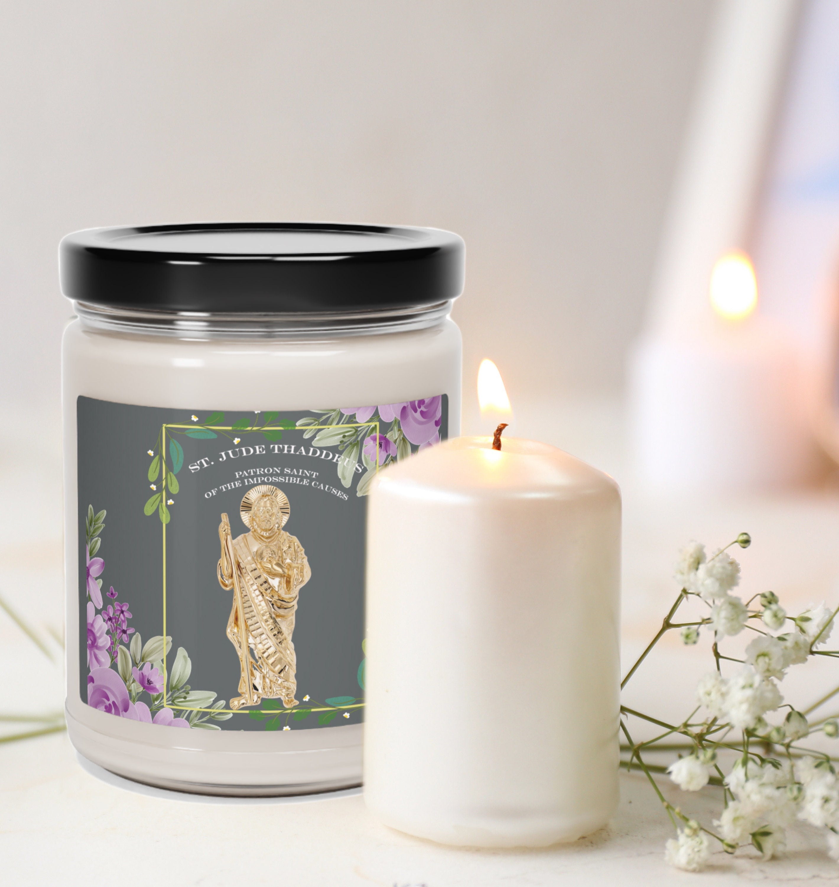 Catholic Saint Jude Prayer Candle, Catholic Women's Gift, Novena Candle