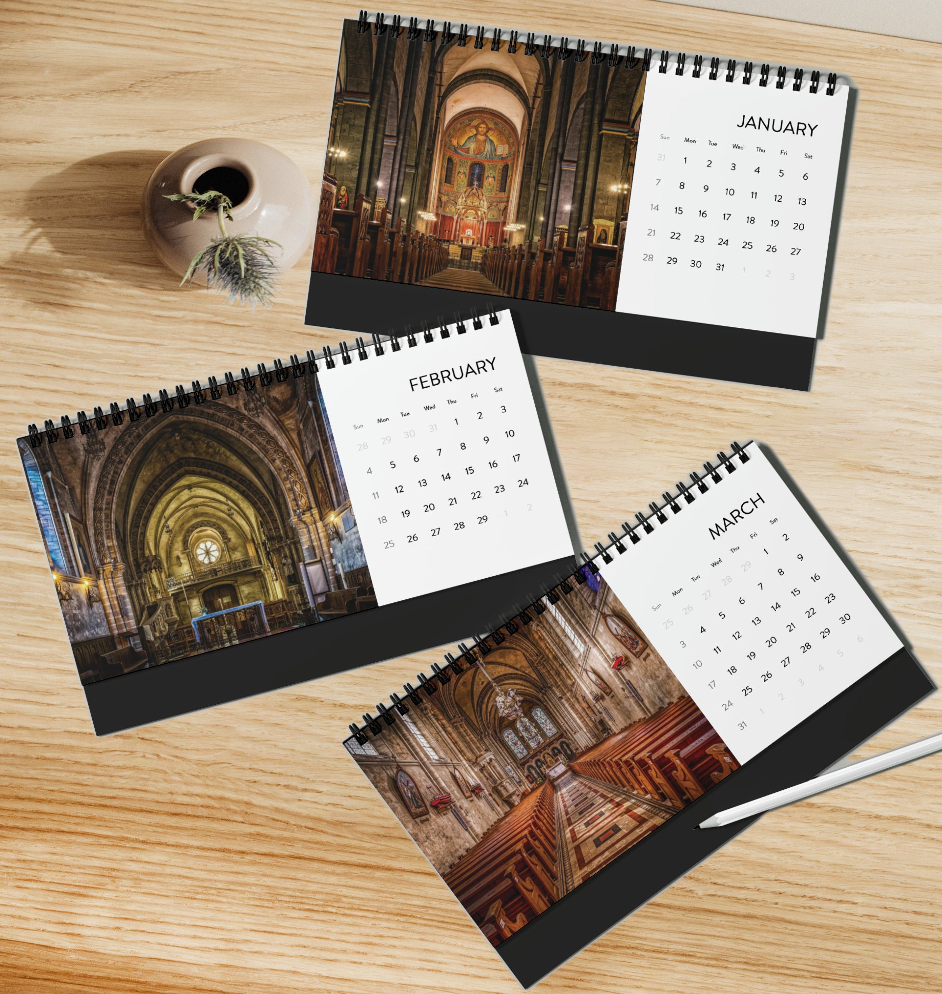 Cathedrals Worldwide 2024 Calendar, Churches Around the Globe Desktop