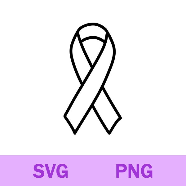 Cancer Awareness Ribbon Svg, Awareness ribbon Svg Png, Cancer Awareness Ribbon Clipart, Cricut Silhouette Cutting File, Digital Download