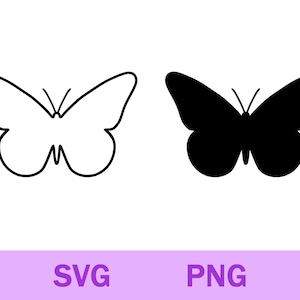 Simple papillon Svg Png, papillon Svg Png, papillon Clipart, fichier de coupe Silhouette Cricut, téléchargement numérique