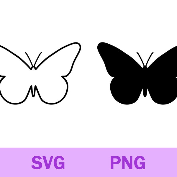 Simple Butterfly Svg Png, Butterfly Svg Png, Butterfly Clipart, Cricut Silhouette Cutting File, Digital Download