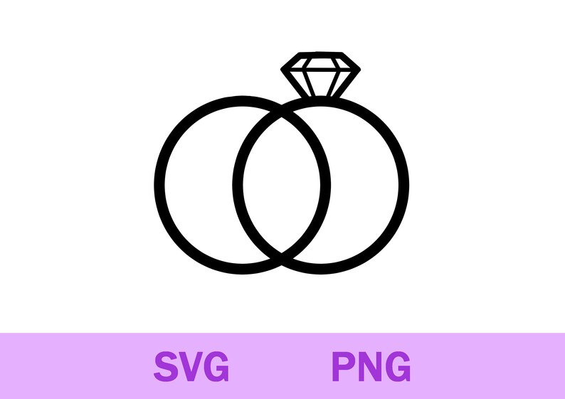 Wedding Rings Svg Png, Wedding Bands Svg Png, Diamond Ring Clipart ...