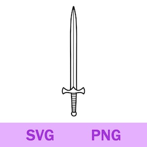 Sword Svg Png, Sword Outline Svg Png, Sword Clipart, Cricut Silhouette Cutting File, Digital Download