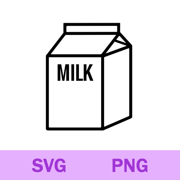 Milk Carton Svg Png, Milk Svg Png, Milk Carton Clipart, Cricut Silhouette Cutting File, Digital Download