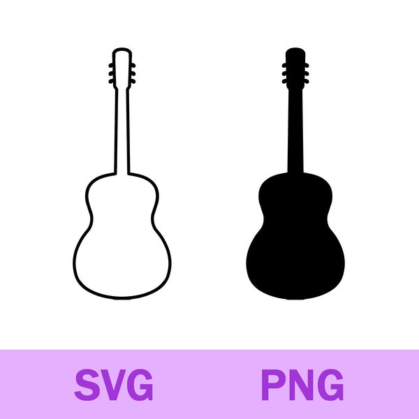 Guitar Outline Svg Etsy