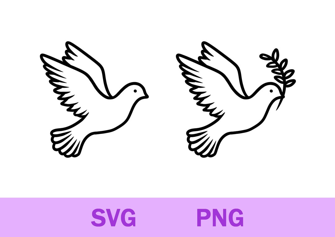 Dove Svg Png, Bird Svg Png, Dove Clipart, Cricut Silhouette Cutting