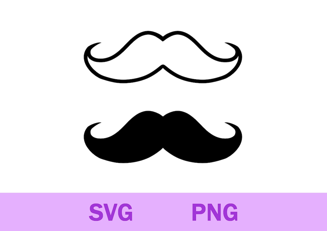 Moustache Svg Png, Moustache Outline Silhouette Svg Png, Lightning Bolt