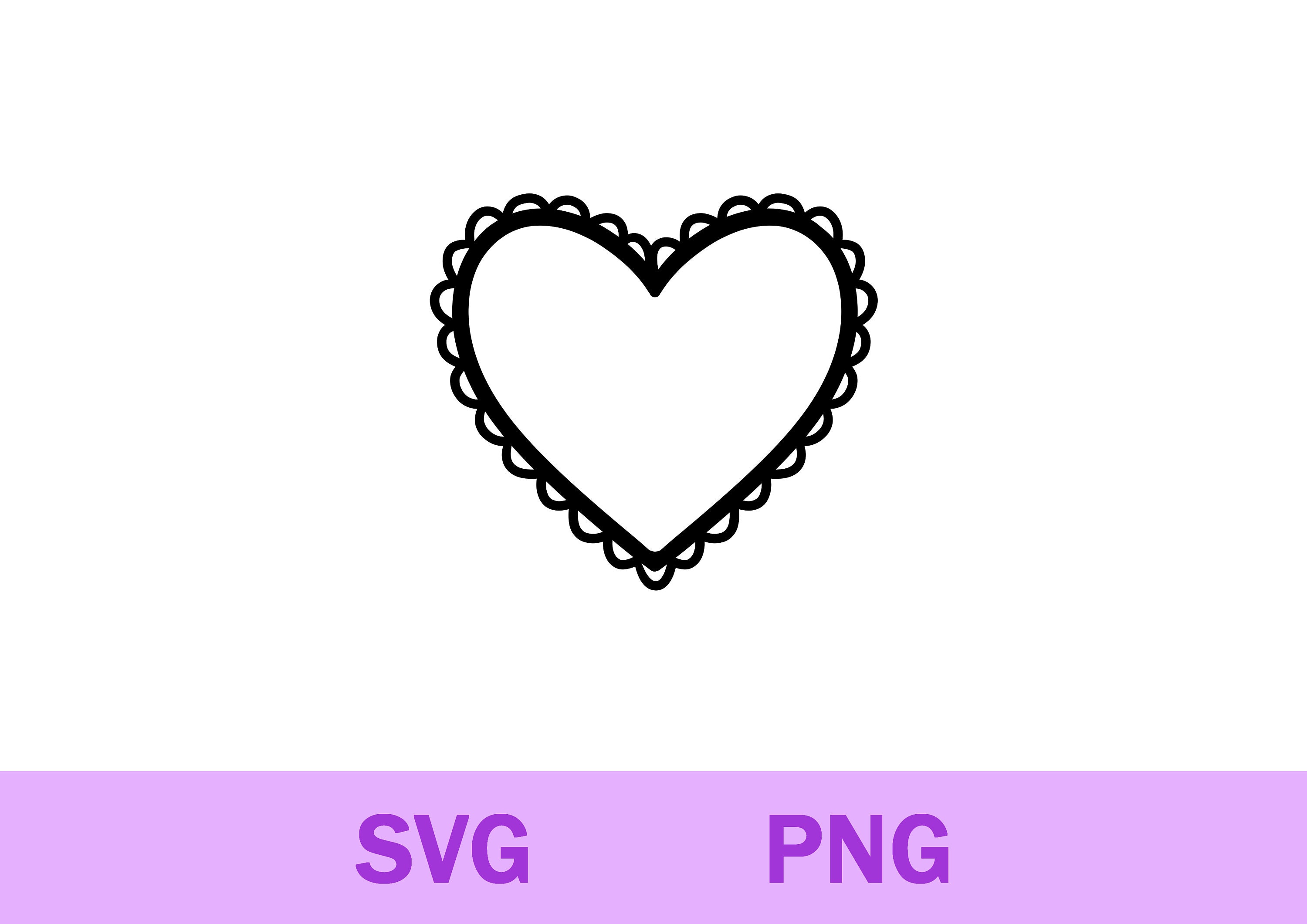 Scalloped Heart Svg Png, Heart Svg Png, Scalloped Heart Clipart, Cricut ...