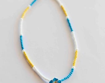 Plumeriahalsband, kusthalsband, havshalsband, kokosnötsflickahalsband, surfarflickahalsband