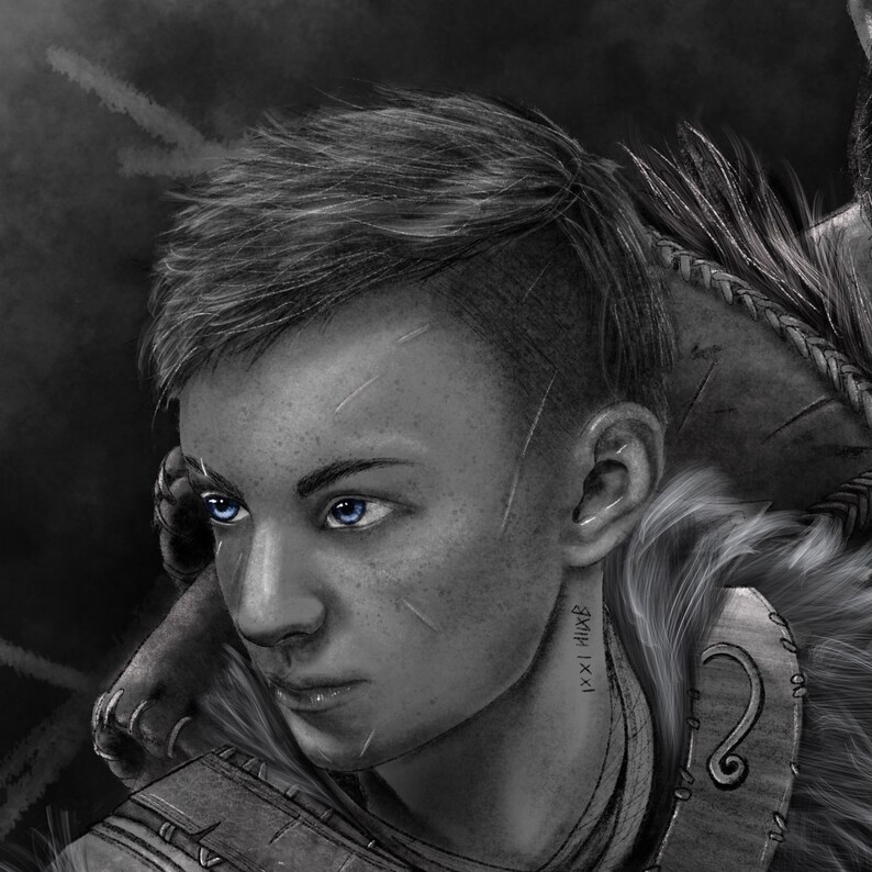 Illustration Kratos and Atreus GOD OF WAR Ragnarok Etsy