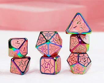 Dazzling metal solid Dice Set | Romantic design | Dungeons and Dragons