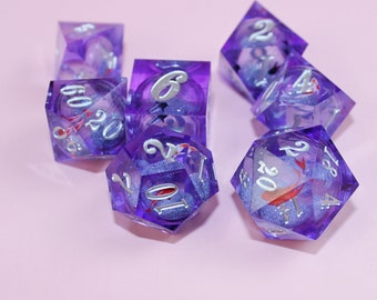 Koi carp Liquid Core Resin Dice Set | Sharp Edge | Dungeons and Dragons