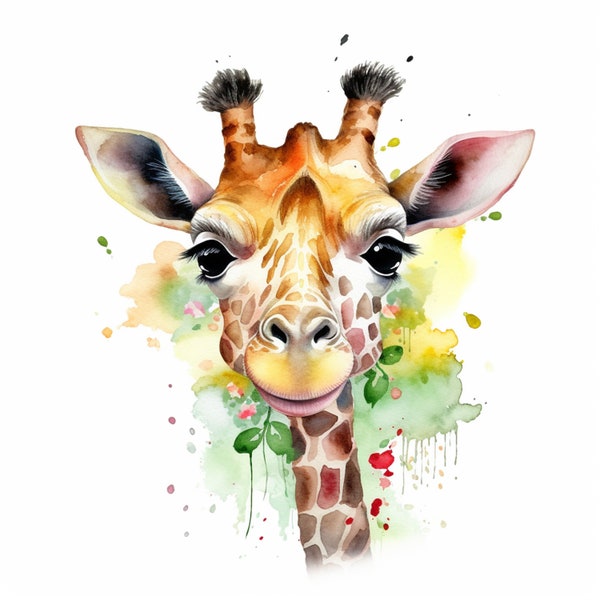 Giraffe Clipart - 18 einzigartige hochwertige JPGs - digitaler Download - Card Making, Clipart, Digital Paper Craft