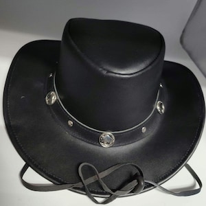 Cow Boy Hat / Genuine Cowhide Top Grain Leather Hat